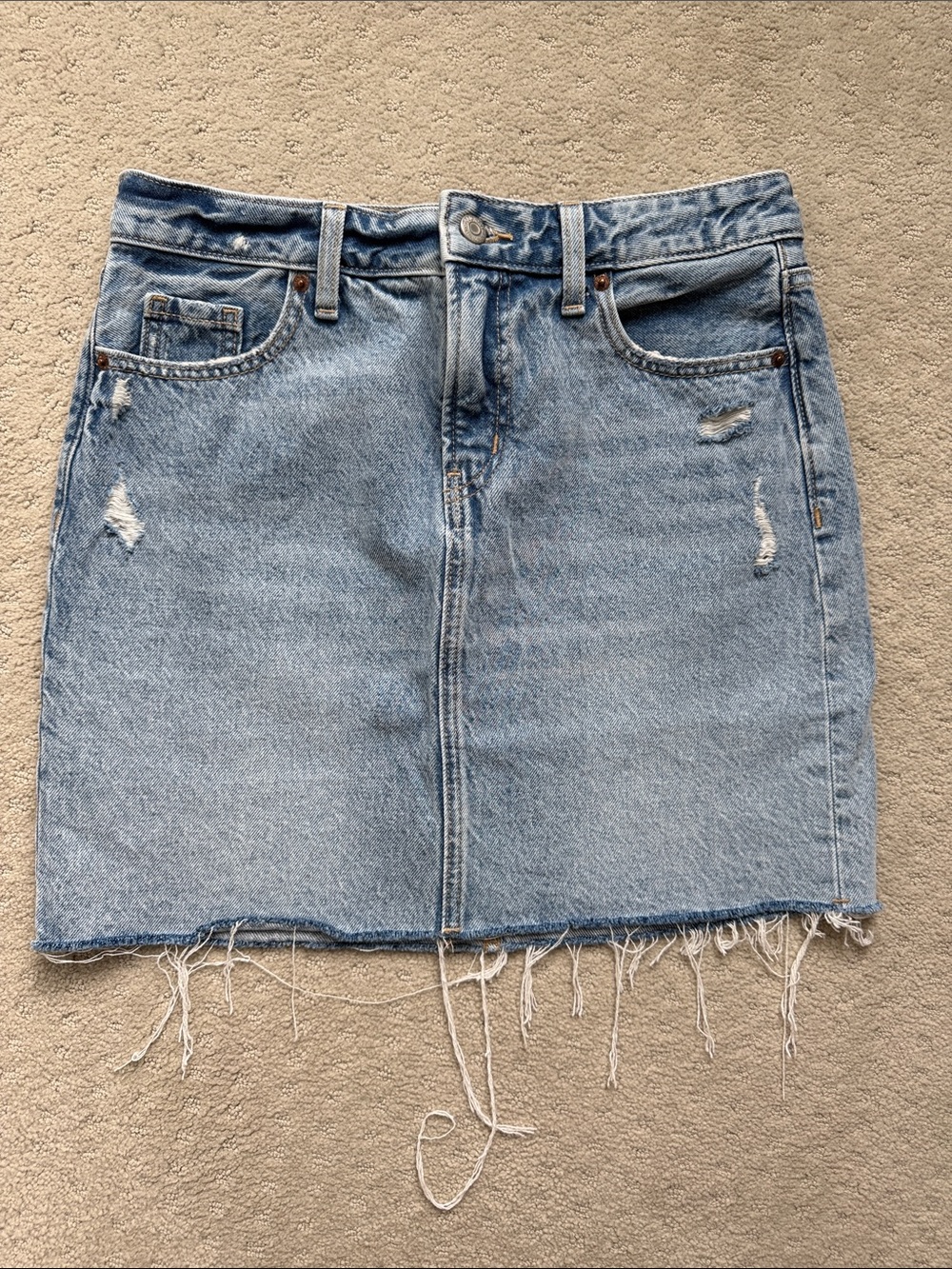 Old Navy Light Blue Distressed Denim Mini Skirt - WORN ONCE!!